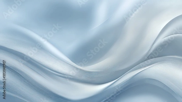 Obraz Abstract Light Blue Silk Fabric Wave Texture Backdrop in Soft Lighting