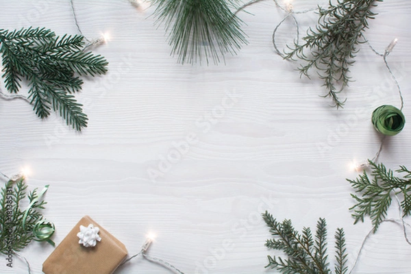 Obraz Christmas background flat layout