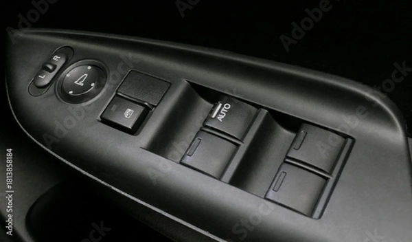 Obraz Electric power window control panel. Modern car interior