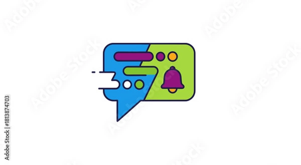 Obraz Colorful notification and message bubble icon design.
