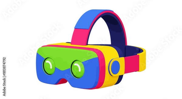 Obraz Colorful Virtual Reality Headset for Immersive Digital Experiences.