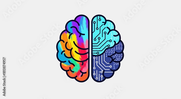 Obraz Creative and Logical Brain Halves Concept Illustration.