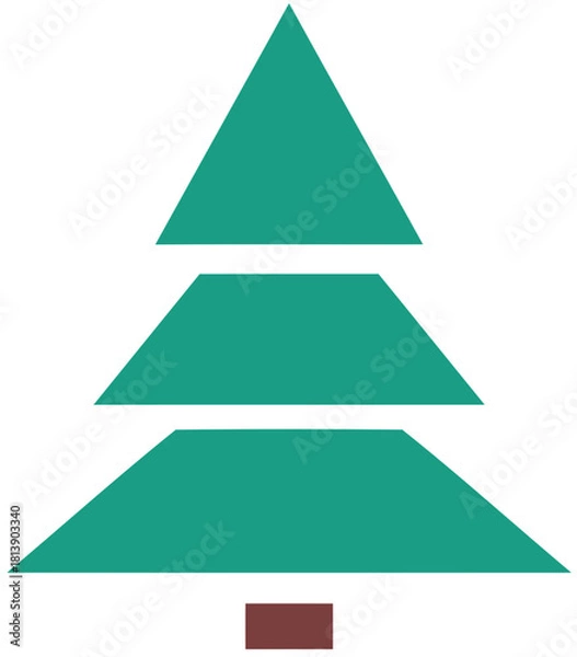 Fototapeta Simple Vector Illustration of a Christmas Tree Design