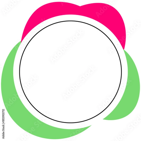 Fototapeta Abstract circle with colorful organic shapes around it