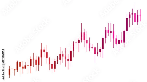 Obraz 金融市場のローソク足チャートと価格変動の推移 株式投資や為替取引におけるテクニカル分析のグラフ 経済指標と資産運用を表すデジタルトレンドデータ