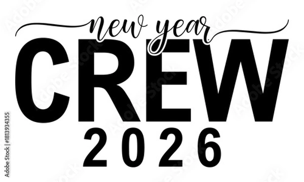 Fototapeta Minimalist Handwritten Happy New Year 2026 Typography Design