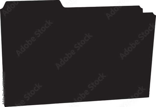 Obraz Black file folder icon simple flat vector design element isolated on white background for document organization and storage