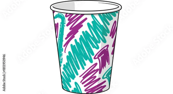 Fototapeta Abstract scribble pattern tall cup