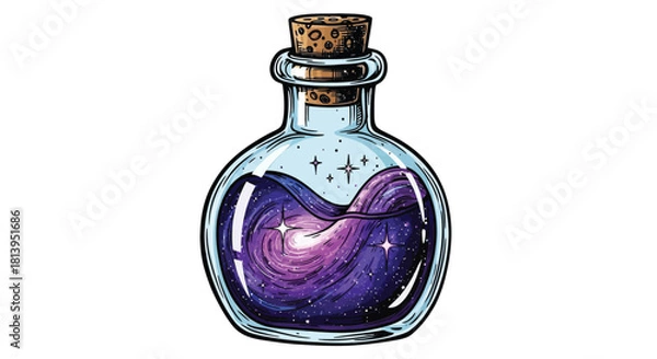 Fototapeta Cosmic potion bottle