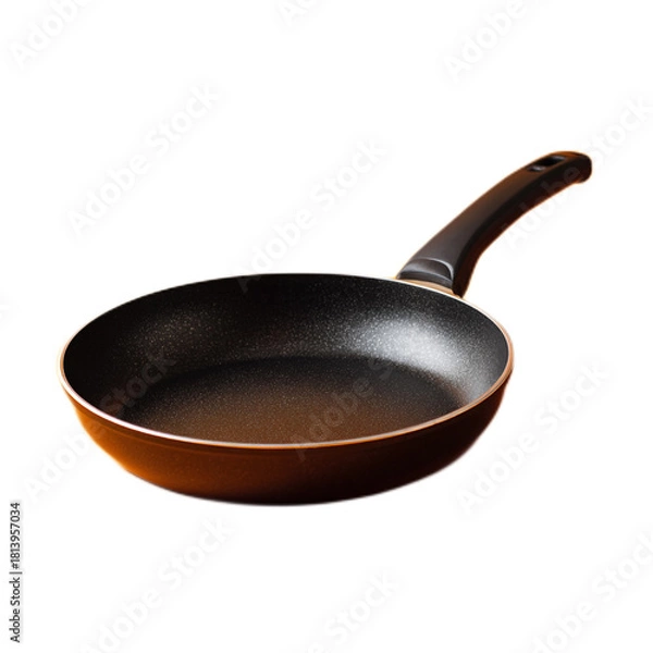 Obraz Isolated Single Frying Pan on a Contrasting Background for Kitchen Use and Culinary Styling