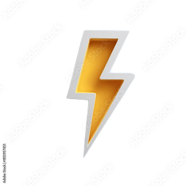 Obraz Single Lightning Icon Isolated on a Contrasting Background for Creative Design and Digital Use