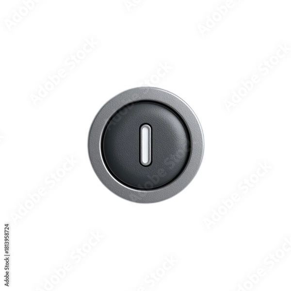 Obraz Single Power Button Icon Isolated on Contrasting Background for User Interface and Technology Applications