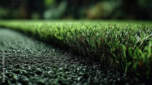 Fototapeta Green Grass and Lawn Surface Detail A Focus on Texture and Contrast