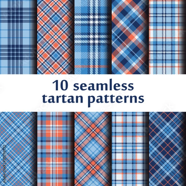 Obraz Set of seamless tartan pattern