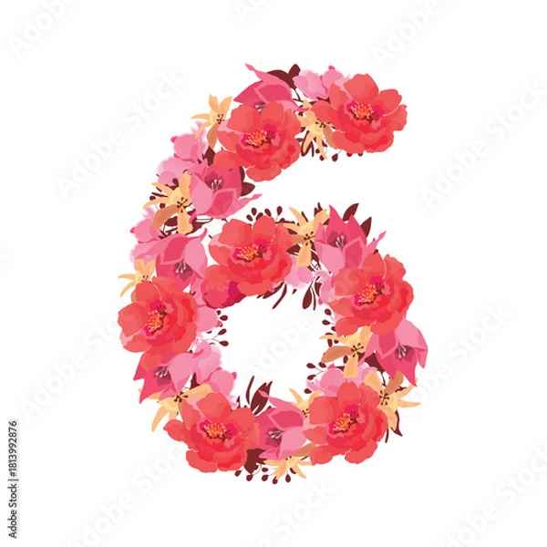 Fototapeta Vector flower number 6