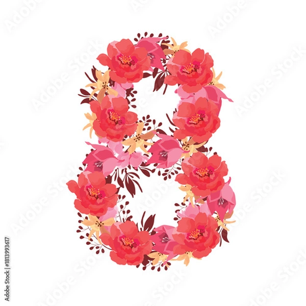 Fototapeta Vector flower number 8