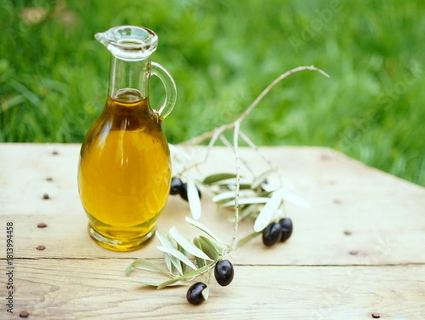 Obraz Olive oil and olives