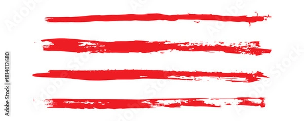 Obraz A set of hand-painted red grunge brush stroke