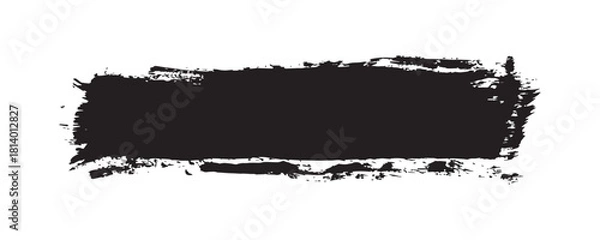 Obraz A collection of bold black grunge brush stroke set with rough textures, smudged paint effects, dry-brush edges, and hand-painted ink lines