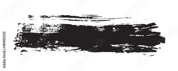 Obraz A collection of bold black grunge brush stroke set with rough textures, smudged paint effects, dry-brush edges, and hand-painted ink lines