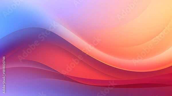 Obraz Blue red gradient abstract background with soft shadows for posters.