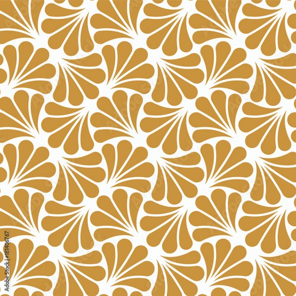 Fototapeta Vector Floral Art Nouveau Seamless Pattern. Geometric decorative leaves texture. Retro stylish background. 