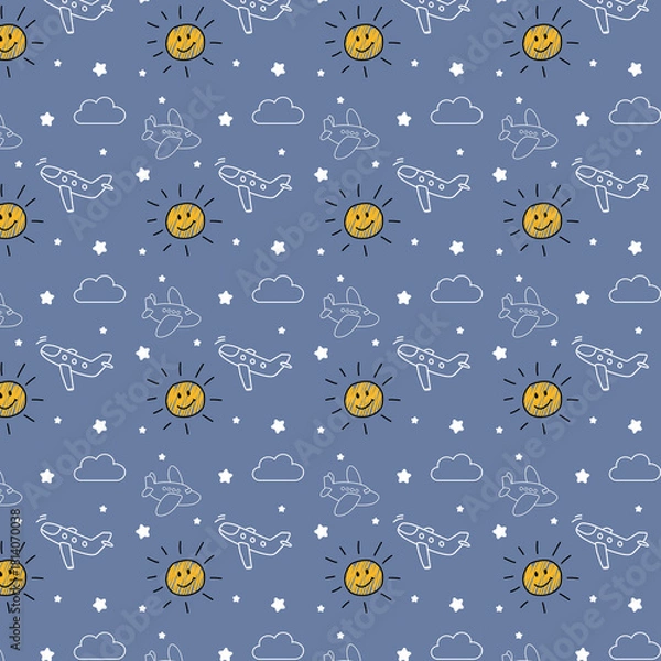 Obraz Seamless pattern background Kids Digital Design, Colorful Print Design. This design is suitable for scrapbooking, wallpaper, Vinyl stickers, stickers, Clothing printing, Printable decorations.
