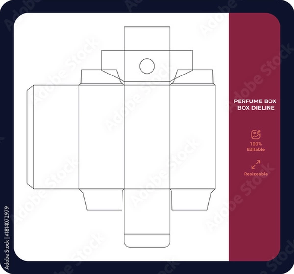 Obraz Cosmetic or Perfume Box Die-line Editable Vector Die Cut