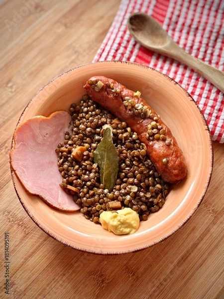 Obraz sausage and lentils