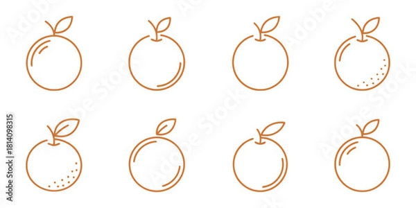 Fototapeta Orange icon line art vector illustration
