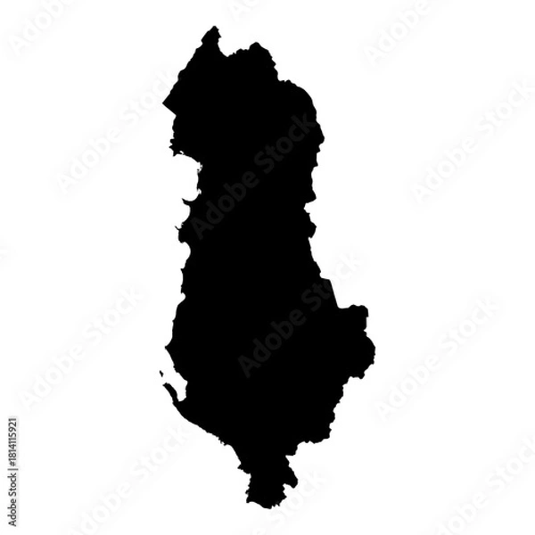 Fototapeta Albania Blank Outline Map Set