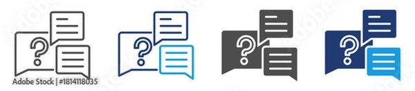 Fototapeta questioning icon sheet with multiple style