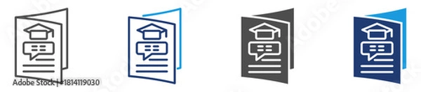 Fototapeta academic journal  icon sheet with multiple style