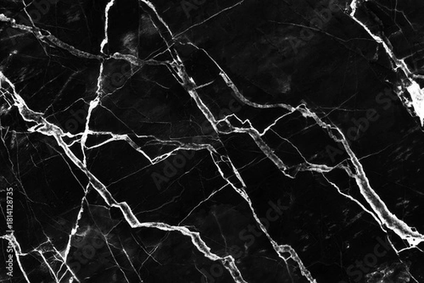Fototapeta Marble patterned texture background. Black and white