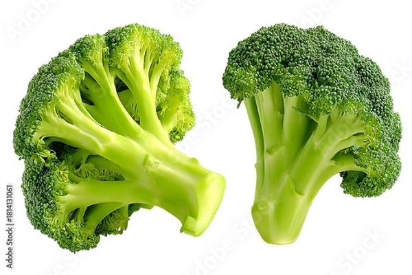 Obraz Fresh Green Broccoli Florets in Bright Sunlight