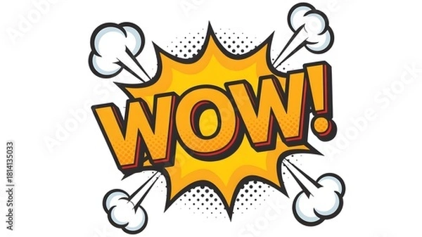 Obraz Exploding comic book style word bubble with wow exclamation