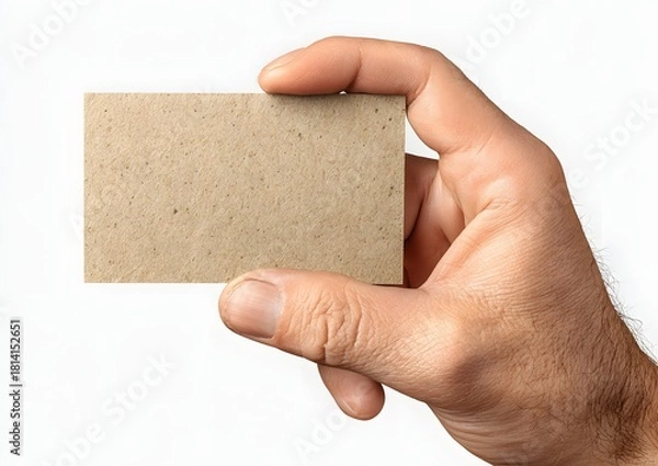 Obraz Hand Presenting a Blank Business Card Clearly