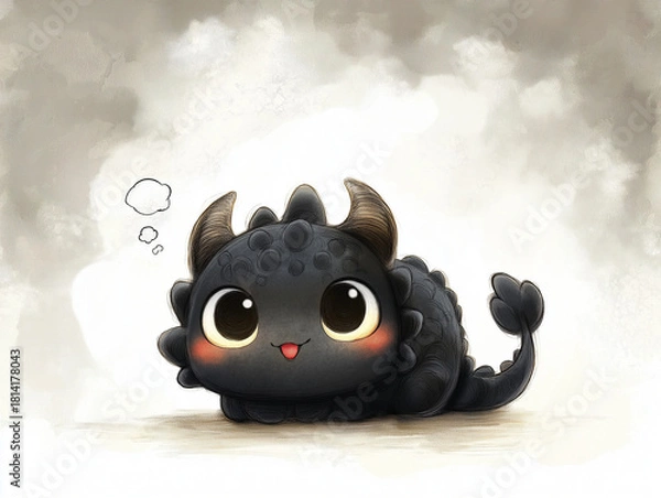 Fototapeta Przyjacielski potwór - ilustracja dla dzieci