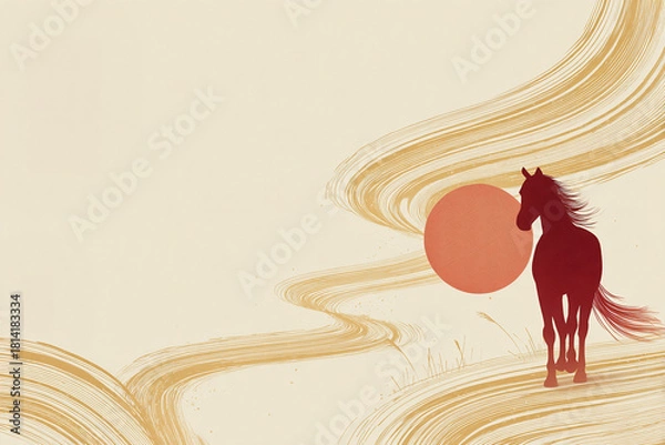 Obraz 馬と抽象的な背景