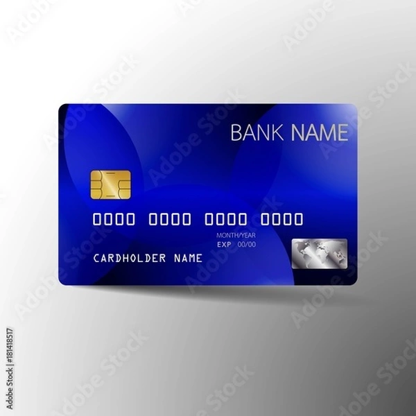 Obraz Modern credit card template design. With inspiration from the abstract. Vector illustration.Glossy plastic style.
