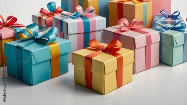 Obraz Flat Christmas Gift Box Icons