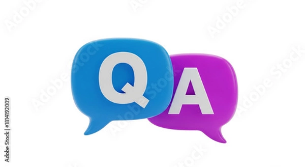 Fototapeta Question and Answer Speech Bubbles Communication Concept.