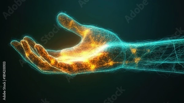 Obraz Glowing Futuristic Hand Reaching Out