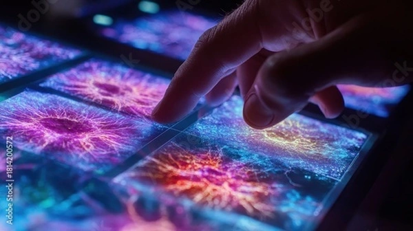 Obraz Touch Interaction with Futuristic Digital Display