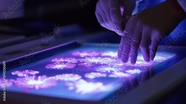 Obraz Scientific Exploration with Glowing Petri Dish