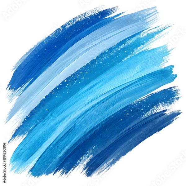 Obraz abstract blue brush stroke on white background