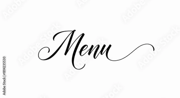 Obraz Elegant 'Menu' Calligraphy Design for Restaurant or Event Stationery Design