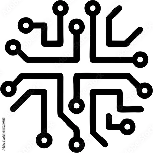 Obraz A stylized black letter S formed by three parallel lines on a white background.