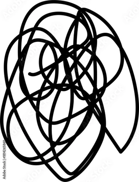 Fototapeta Scribble Line Illustration on Transparent Background