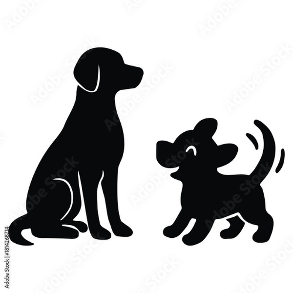 Obraz black dog silhouette Vector